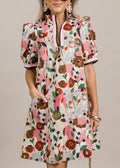 Poppy Floral Puff Sleeve Shift Dress - Decor
