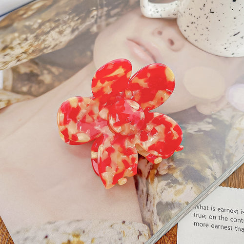 Acetate Petal Flower Claw Hair Clip - Color_01