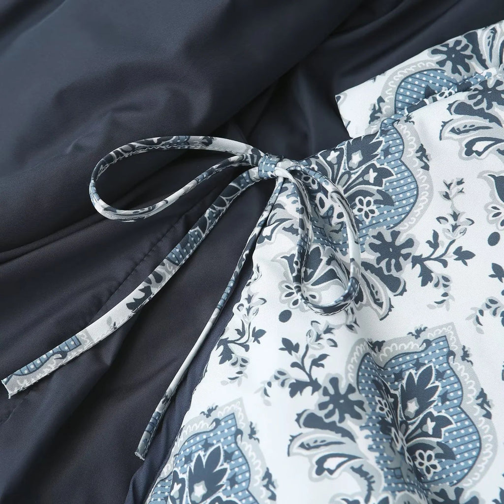 Paisley Print Quilted Wrap Jacket - White - 12