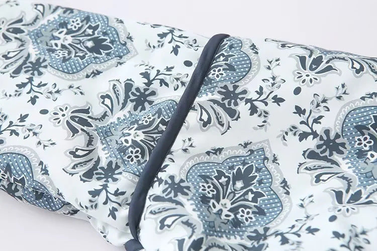 Paisley Print Quilted Wrap Jacket - White - 3