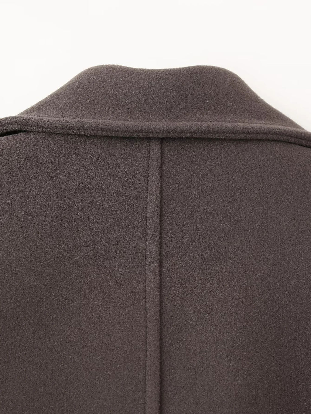 Short Double Breasted Wool Blend Coat - Brown - 6