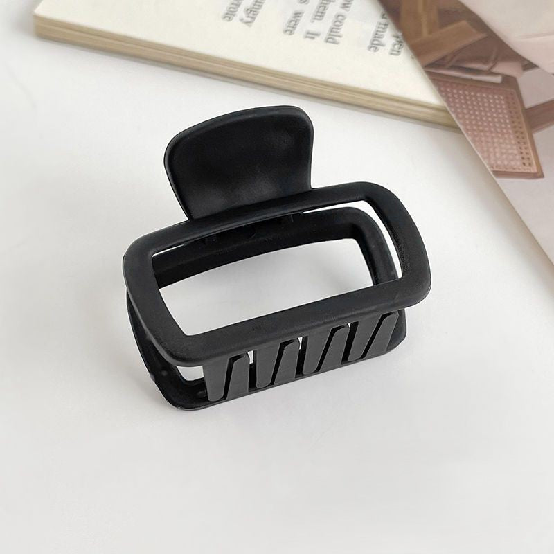 Matte Rectangle Small Hair Claw Clip - Black