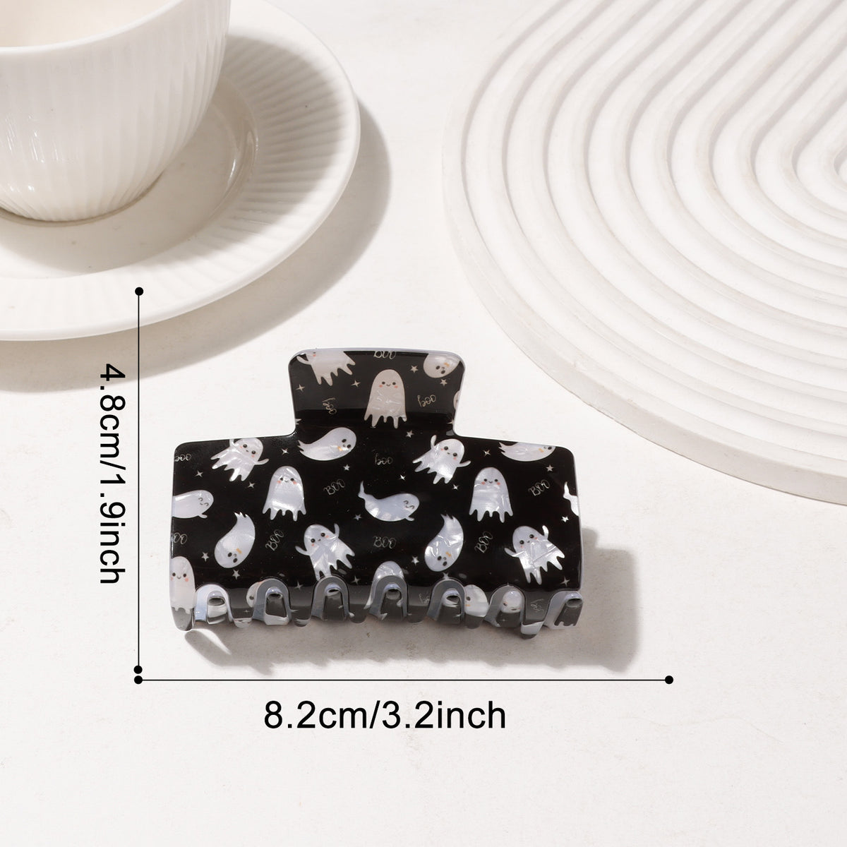 Halloween Print Rectangle Hair Claw Clip - Color_03