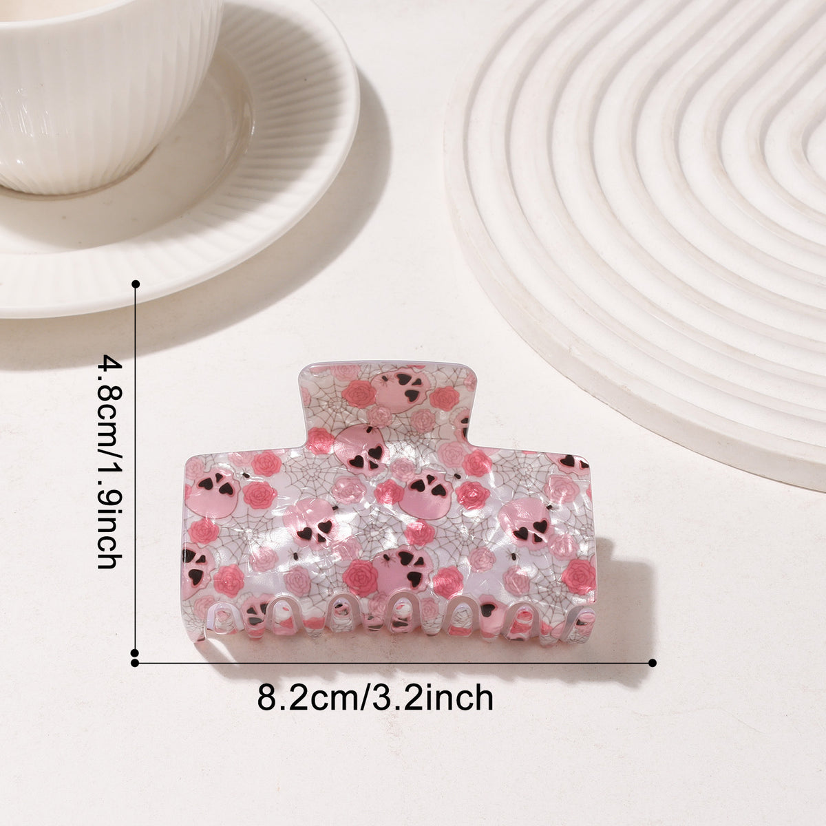 Halloween Print Rectangle Hair Claw Clip - Color_06