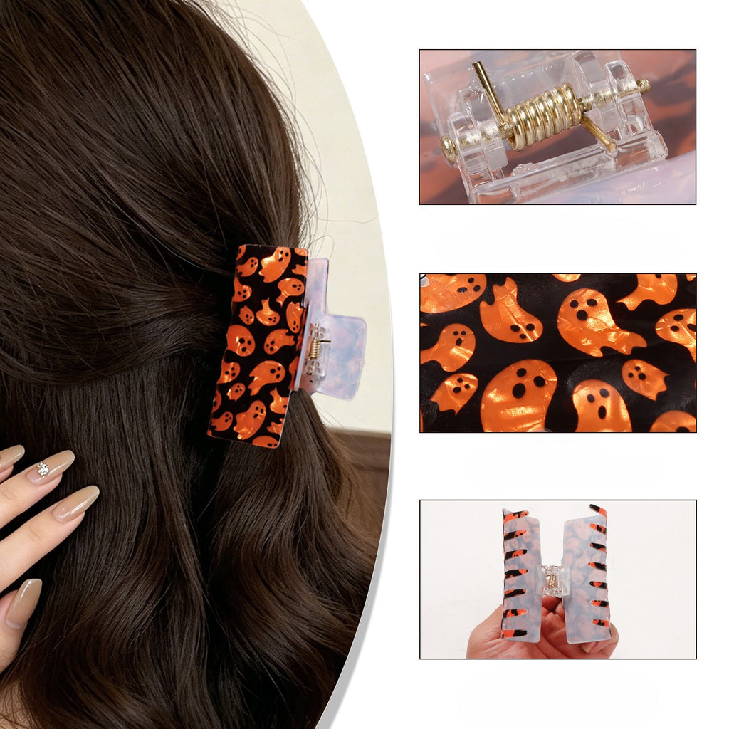 Halloween Print Rectangle Hair Claw Clip - view 2