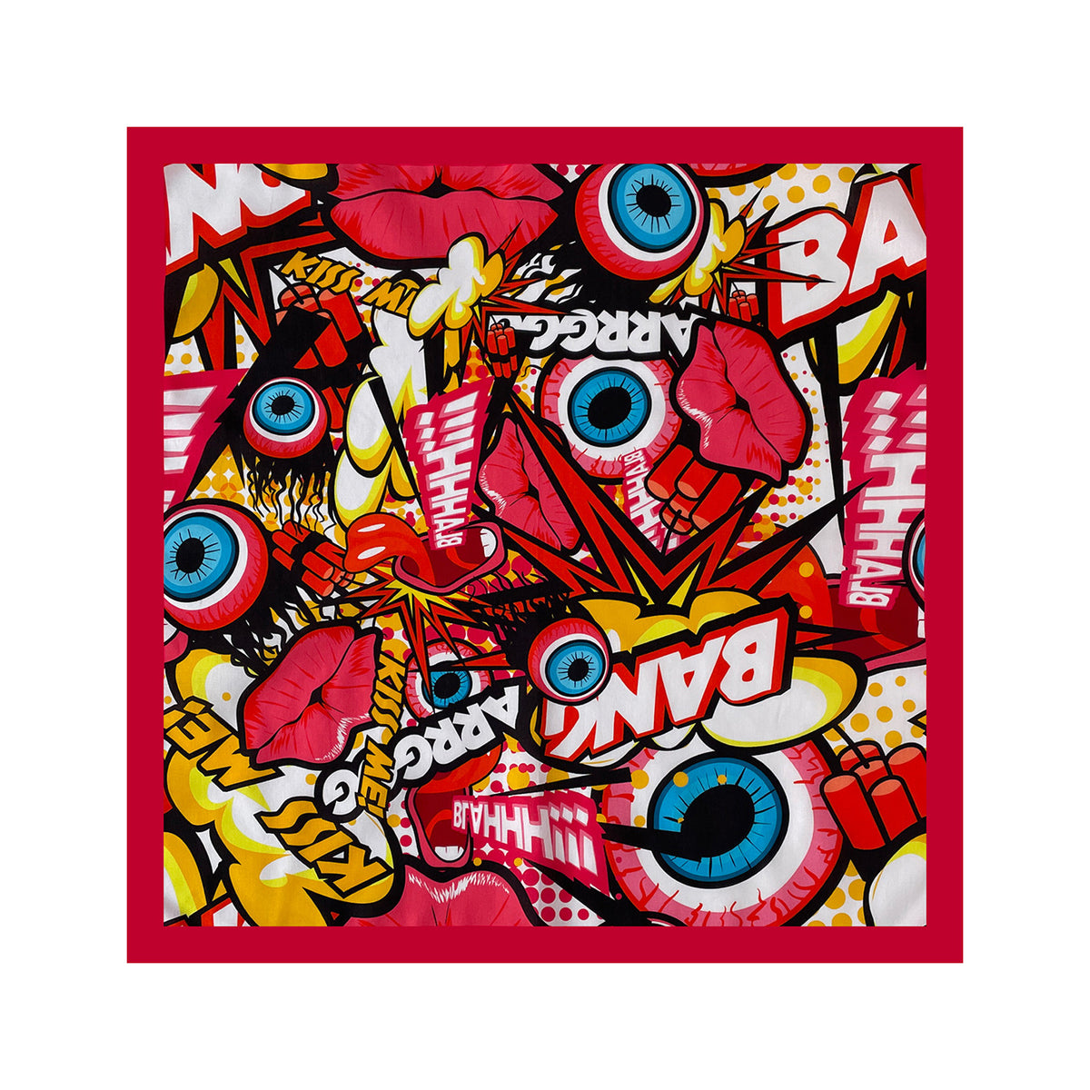Street Art Doodle Print Cotton Bandana - C2