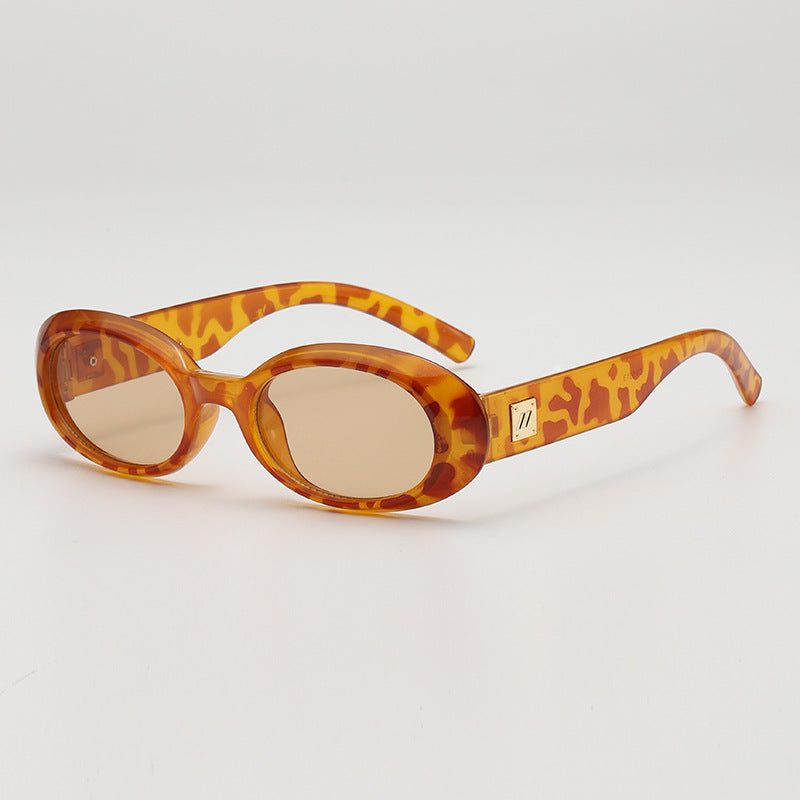 Small Oval Frame Retro Sunglasses - Color_3