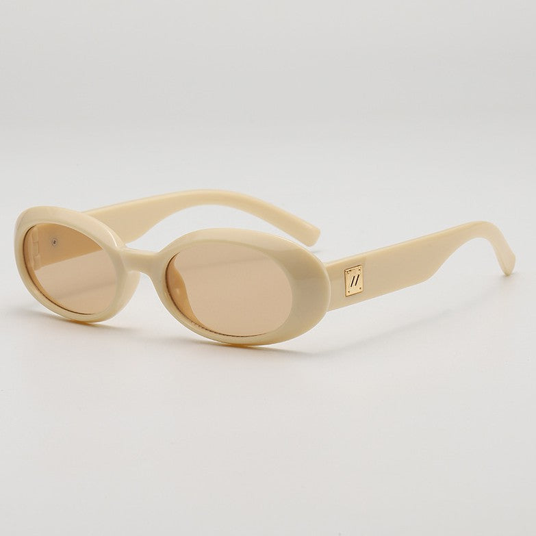 Small Oval Frame Retro Sunglasses - Color_4