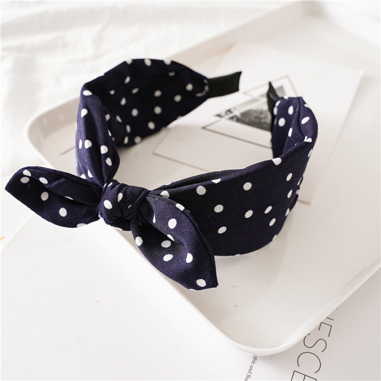 Bunny Ear Knot Printed Wide Headband - Color_03