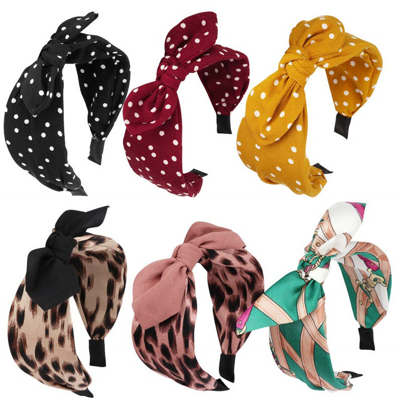 Bunny Ear Knot Printed Wide Headband