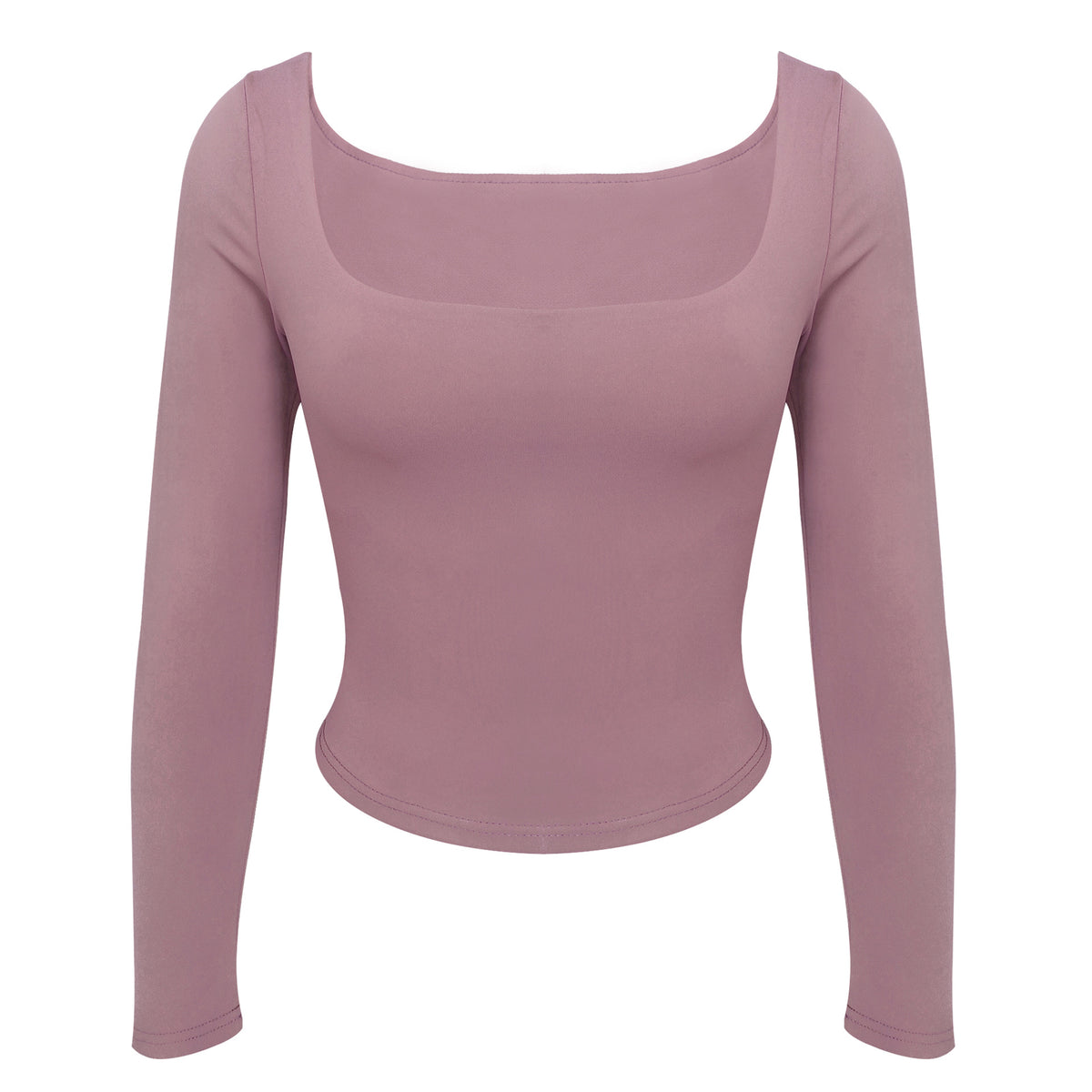 Second Skin Square Neck Long Sleeve Top - Lotuspink