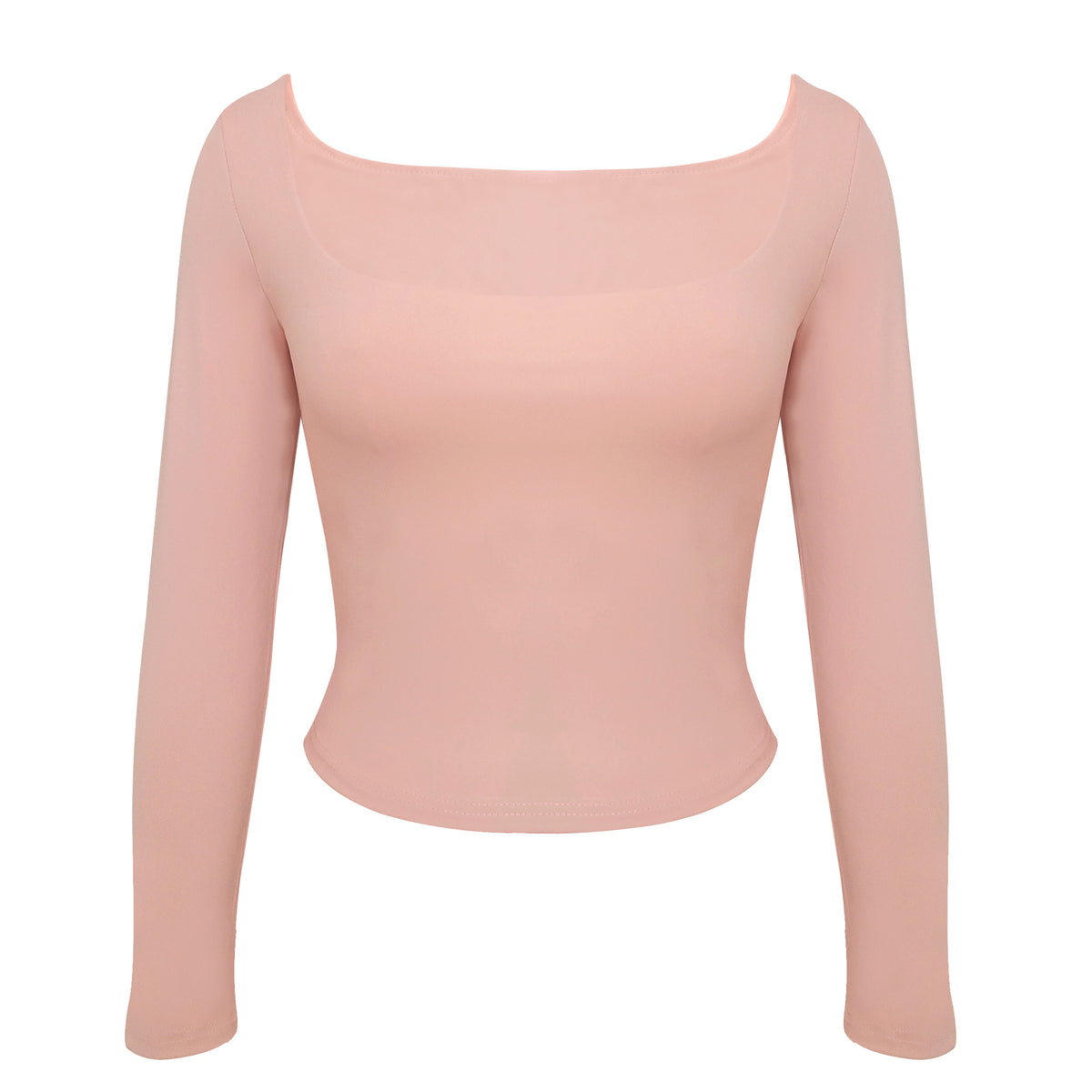 Second Skin Square Neck Long Sleeve Top - Pink