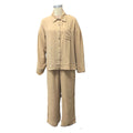 Relaxed Linen Look Shirt And Wide Pants Set - Khaki