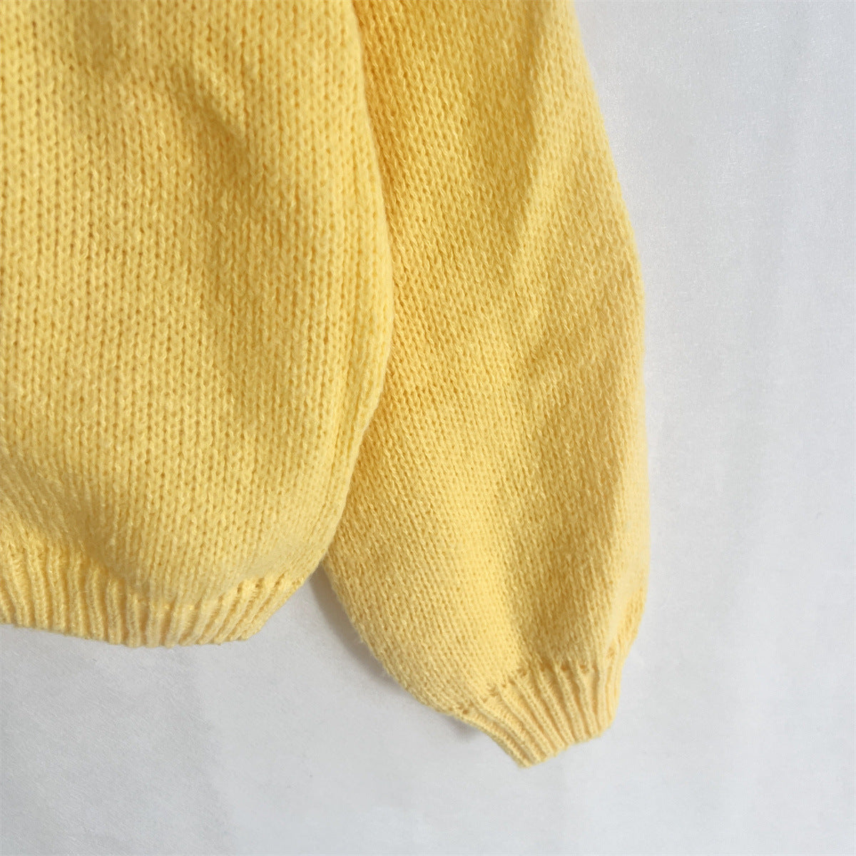 Bow Tie Front Balloon Sleeve Cardigan - yellow - 6