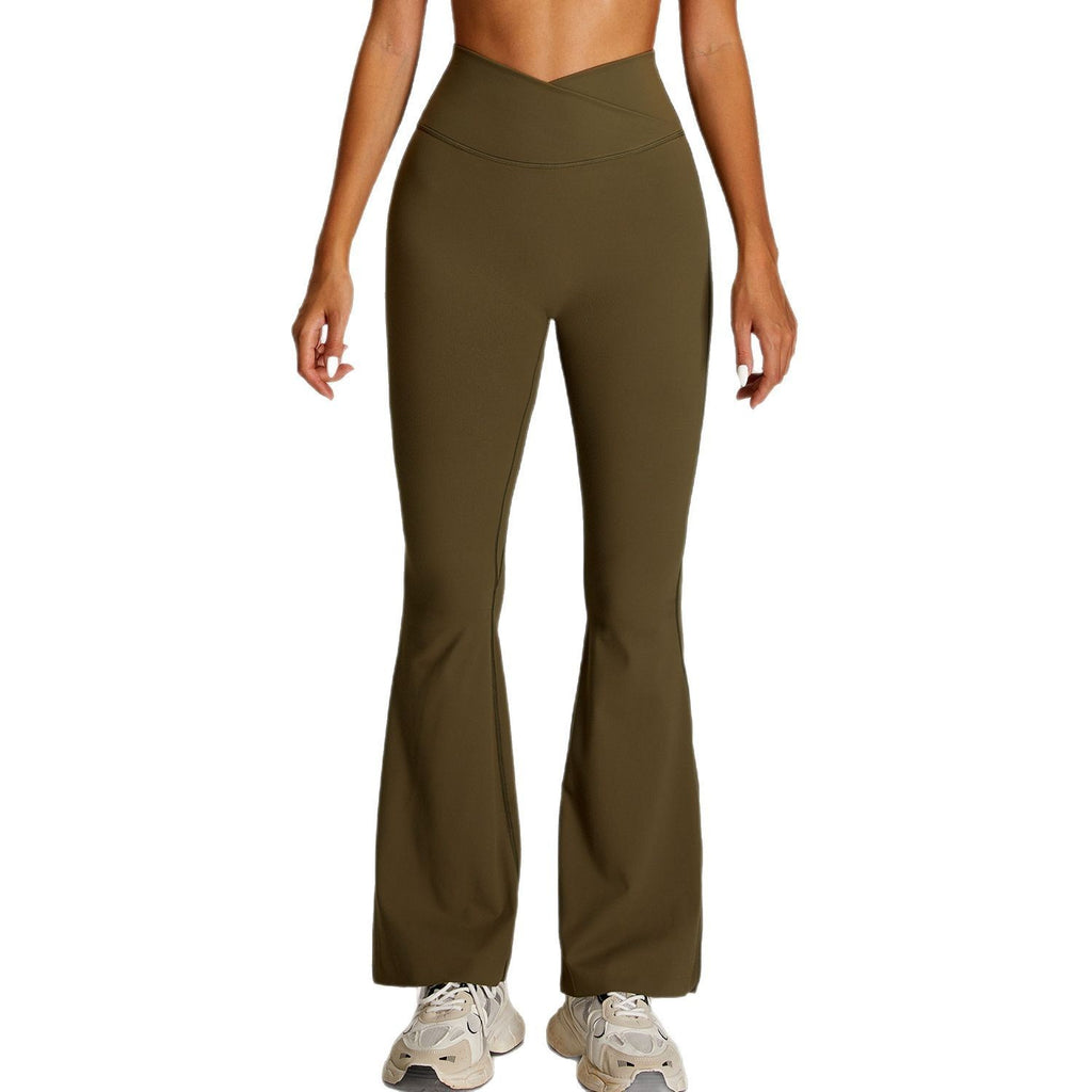 Brushed Crossover High Waist Flare Yoga Leggings