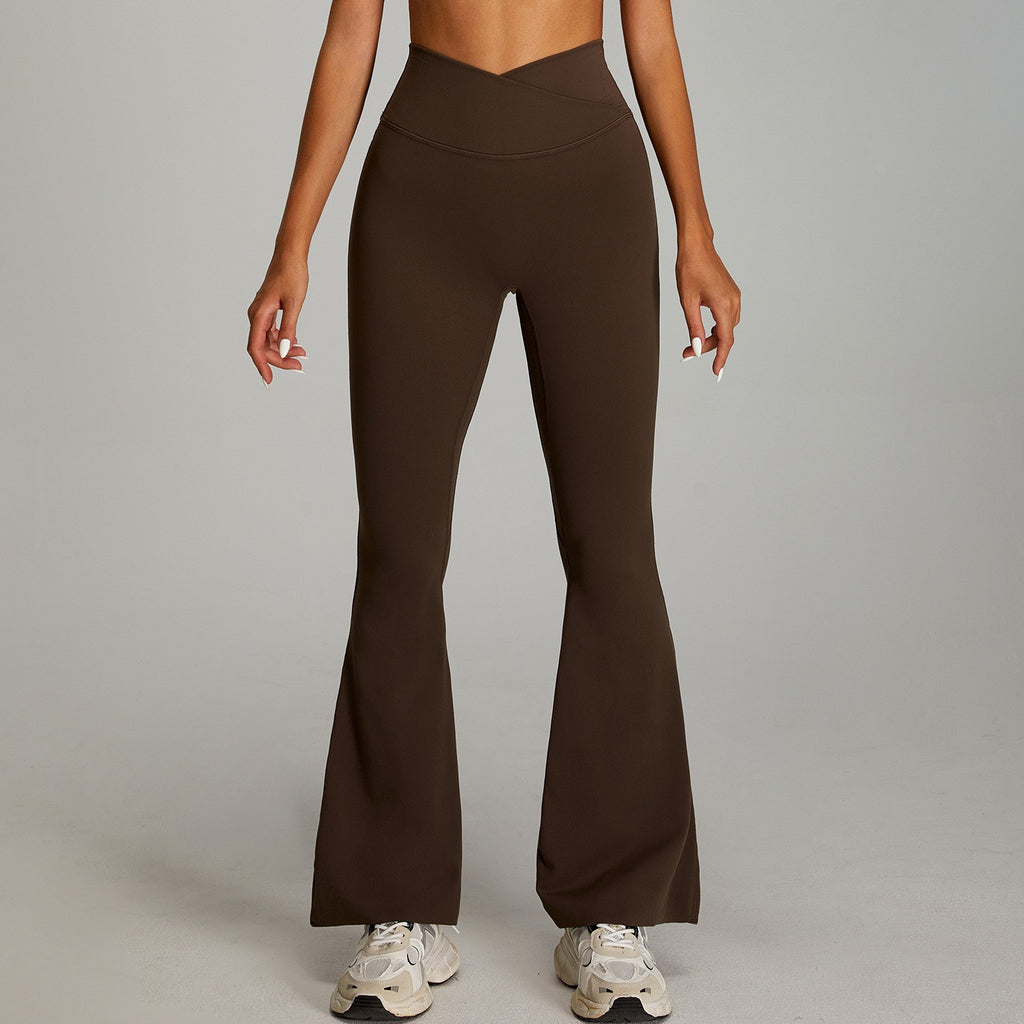 Brushed Crossover High Waist Flare Yoga Leggings