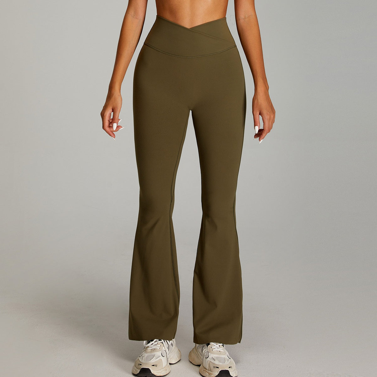 Brushed Crossover High Waist Flare Yoga Leggings