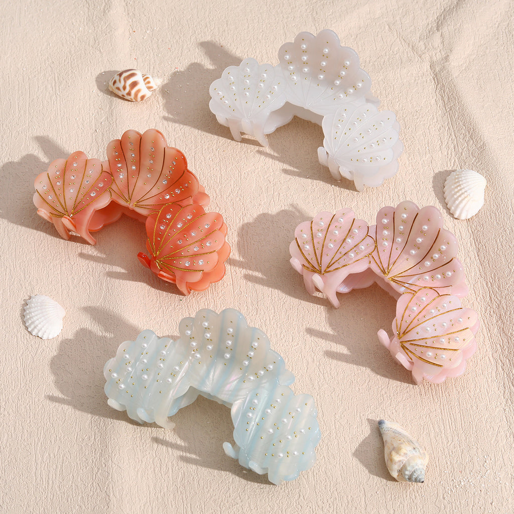 Pearl Seashell Hair Claw Clip