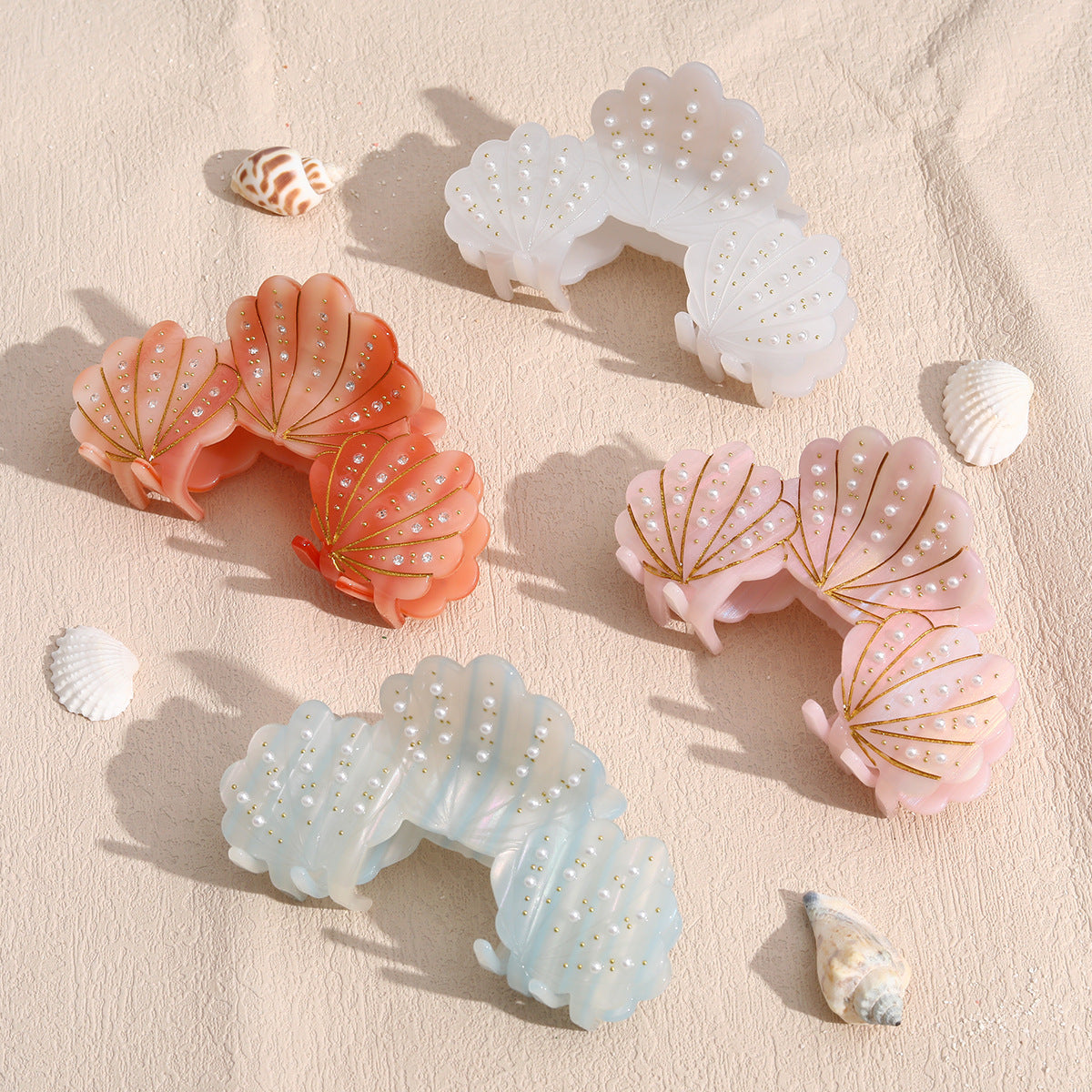 Pearl Seashell Hair Claw Clip