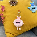Plush Pom Character Sunglasses Keychain - Pink