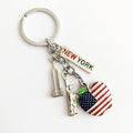 New York Skyline Charm Souvenir Keychain - Apple