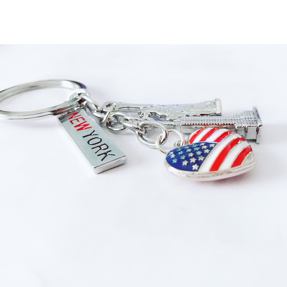 New York Skyline Charm Souvenir Keychain - Apple - 5