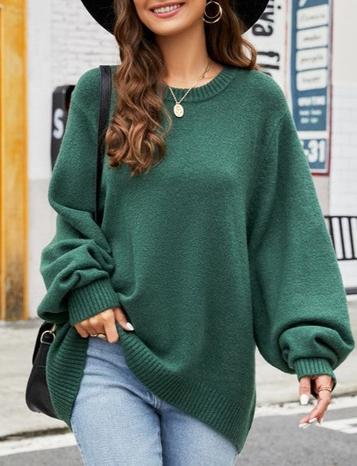 Drop Shoulder Longline Tunic Sweater