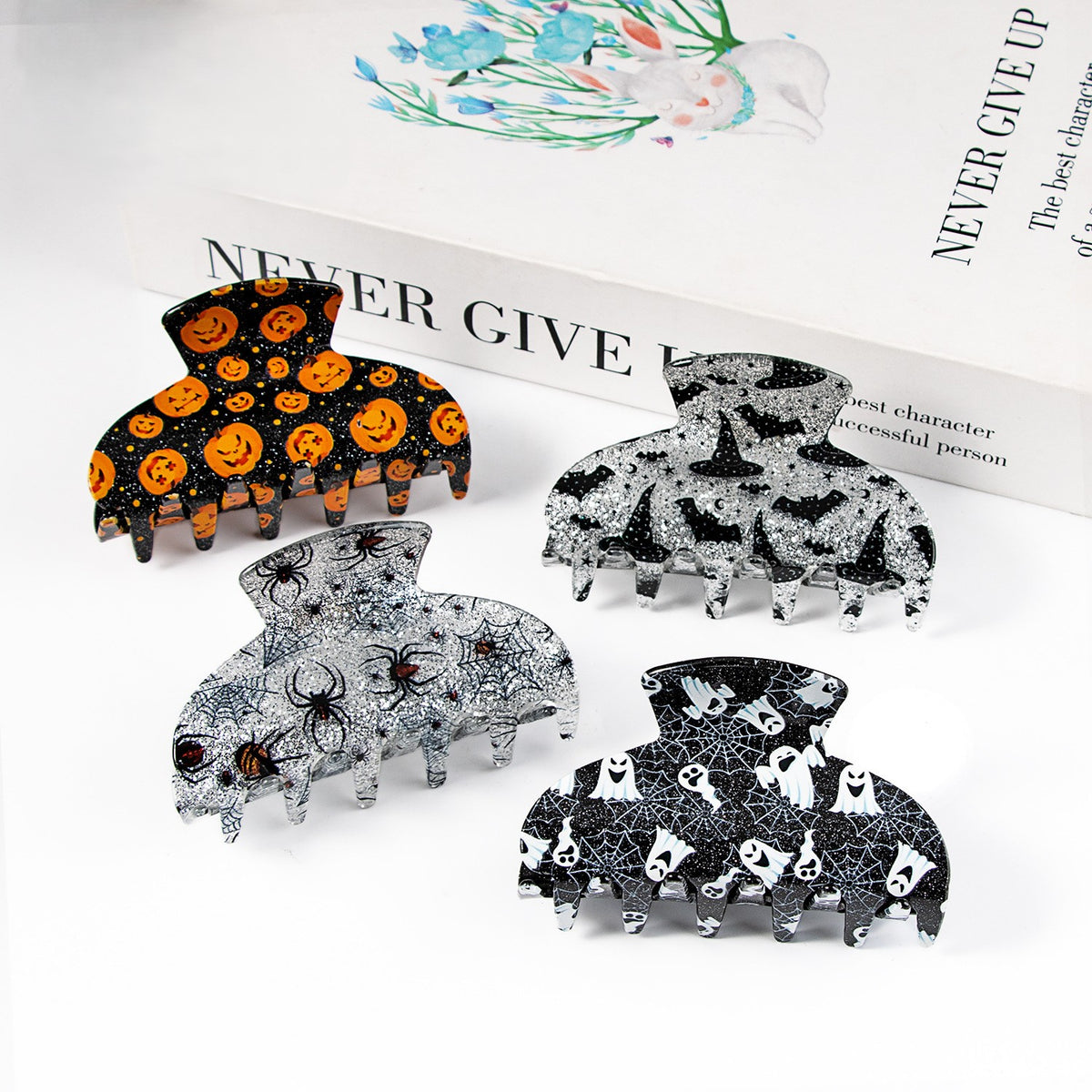 Glitter Halloween Print Hair Claw Clip - view 1