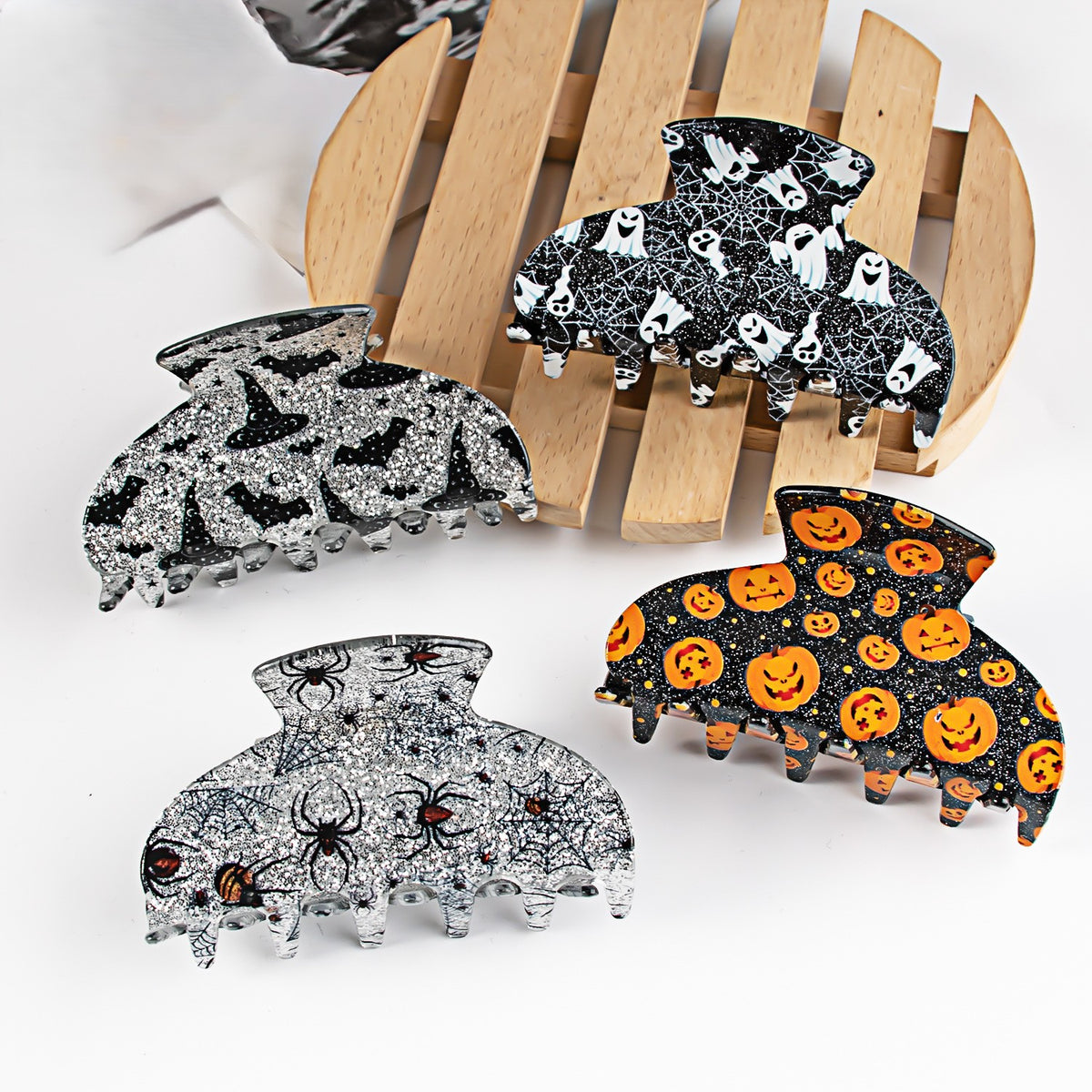 Glitter Halloween Print Hair Claw Clip - view 2