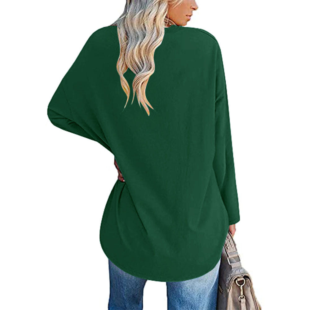 Curved Hem Long Sleeve Tunic Tee - view 2