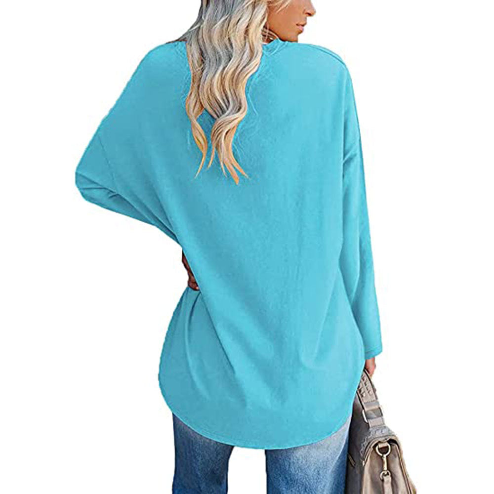 Curved Hem Long Sleeve Tunic Tee - view 3