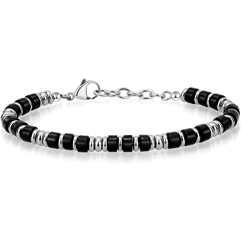 Stainless Steel Heishi Bead Stacking Bracelet - Color_01