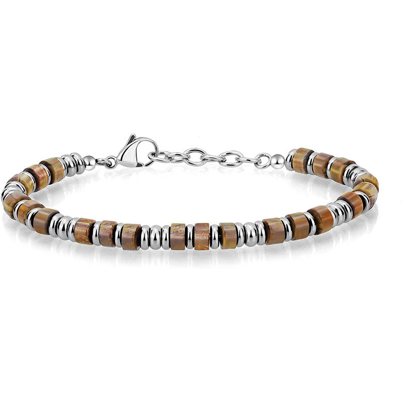 Stainless Steel Heishi Bead Stacking Bracelet - Color_04
