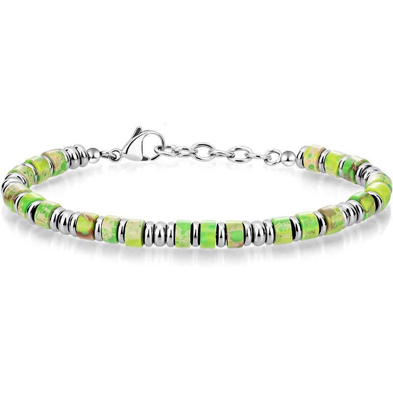 Stainless Steel Heishi Bead Stacking Bracelet - Color_07