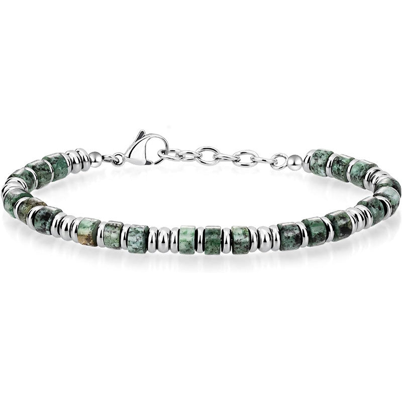 Stainless Steel Heishi Bead Stacking Bracelet - Color_08