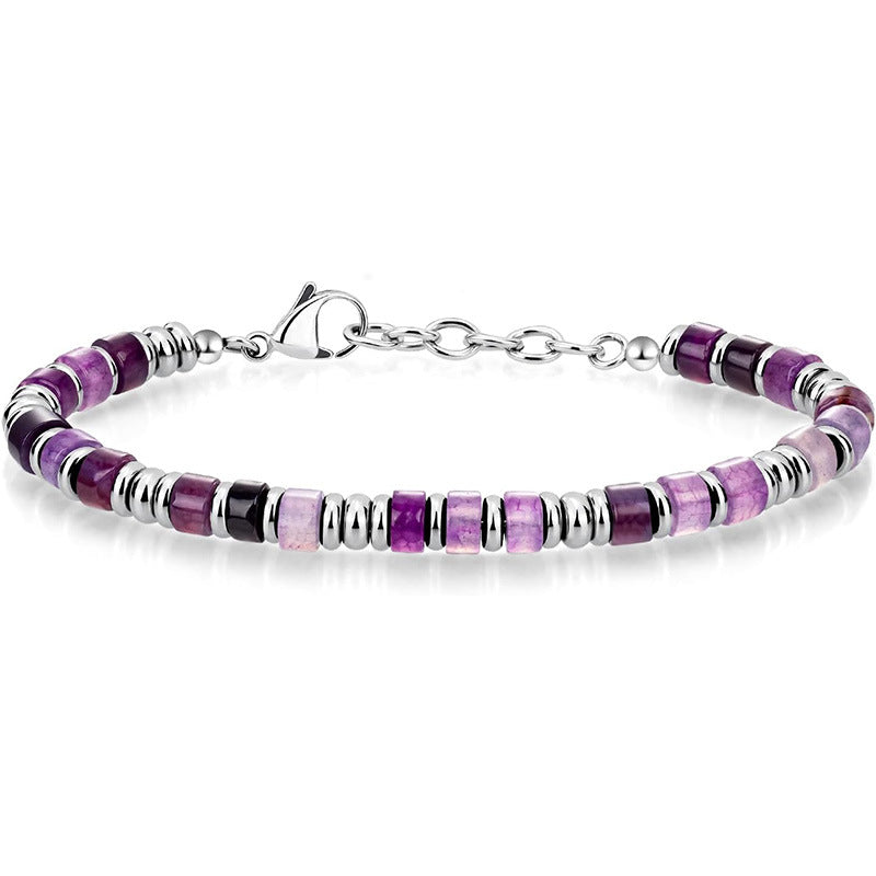 Stainless Steel Heishi Bead Stacking Bracelet - Color_09