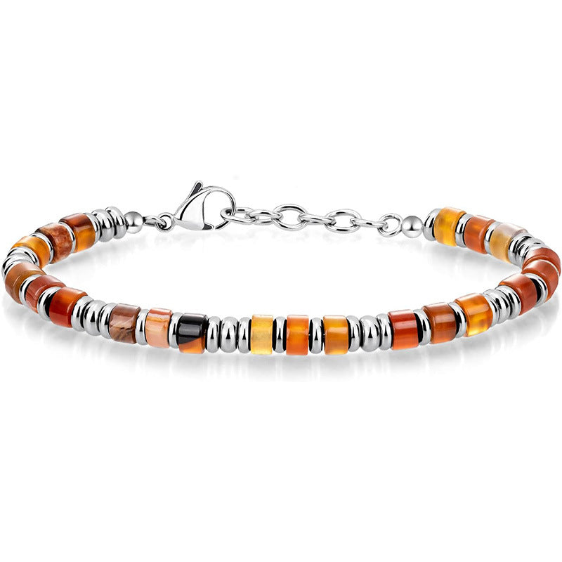 Stainless Steel Heishi Bead Stacking Bracelet - Color_10