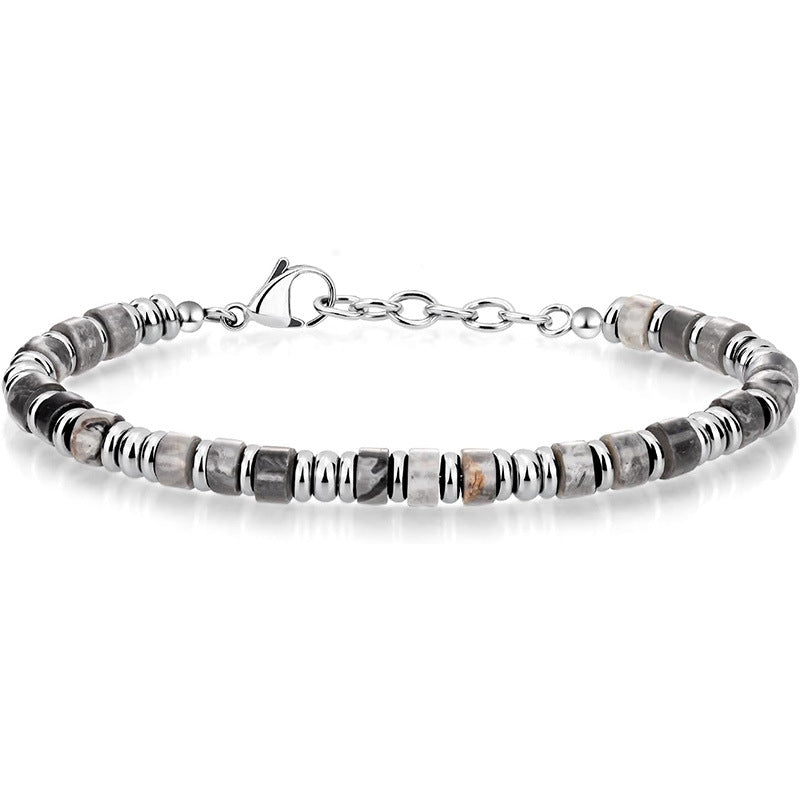 Stainless Steel Heishi Bead Stacking Bracelet - Color_11