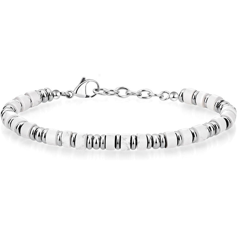 Stainless Steel Heishi Bead Stacking Bracelet - Color_12