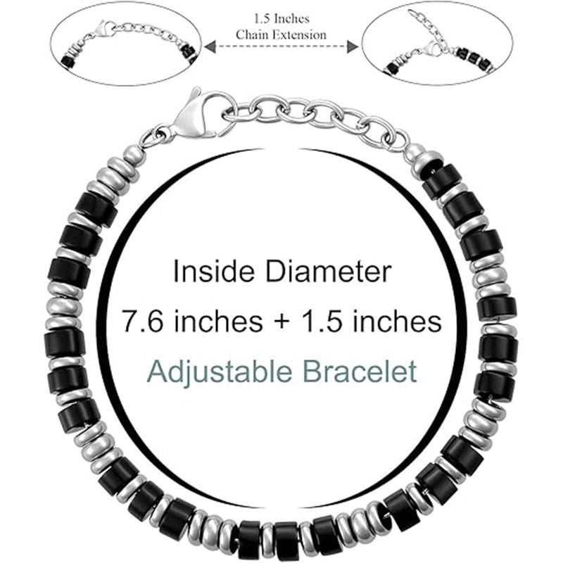 Stainless Steel Heishi Bead Stacking Bracelet