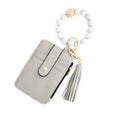 Animal Print Card Holder Wristlet Keychain - Grey