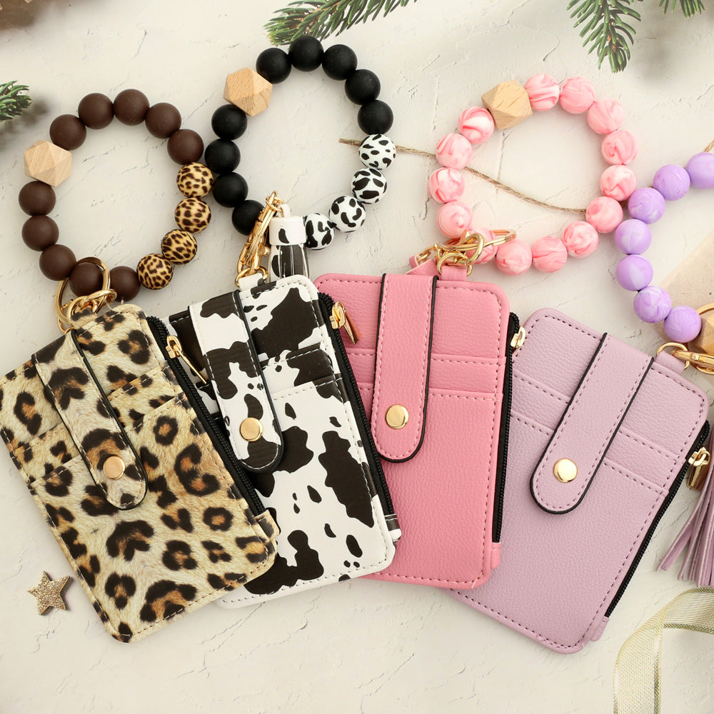 Animal Print Card Holder Wristlet Keychain - view 1