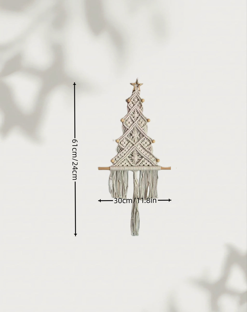 Macrame Christmas Tree Wall Hanging with Tassels - view 1