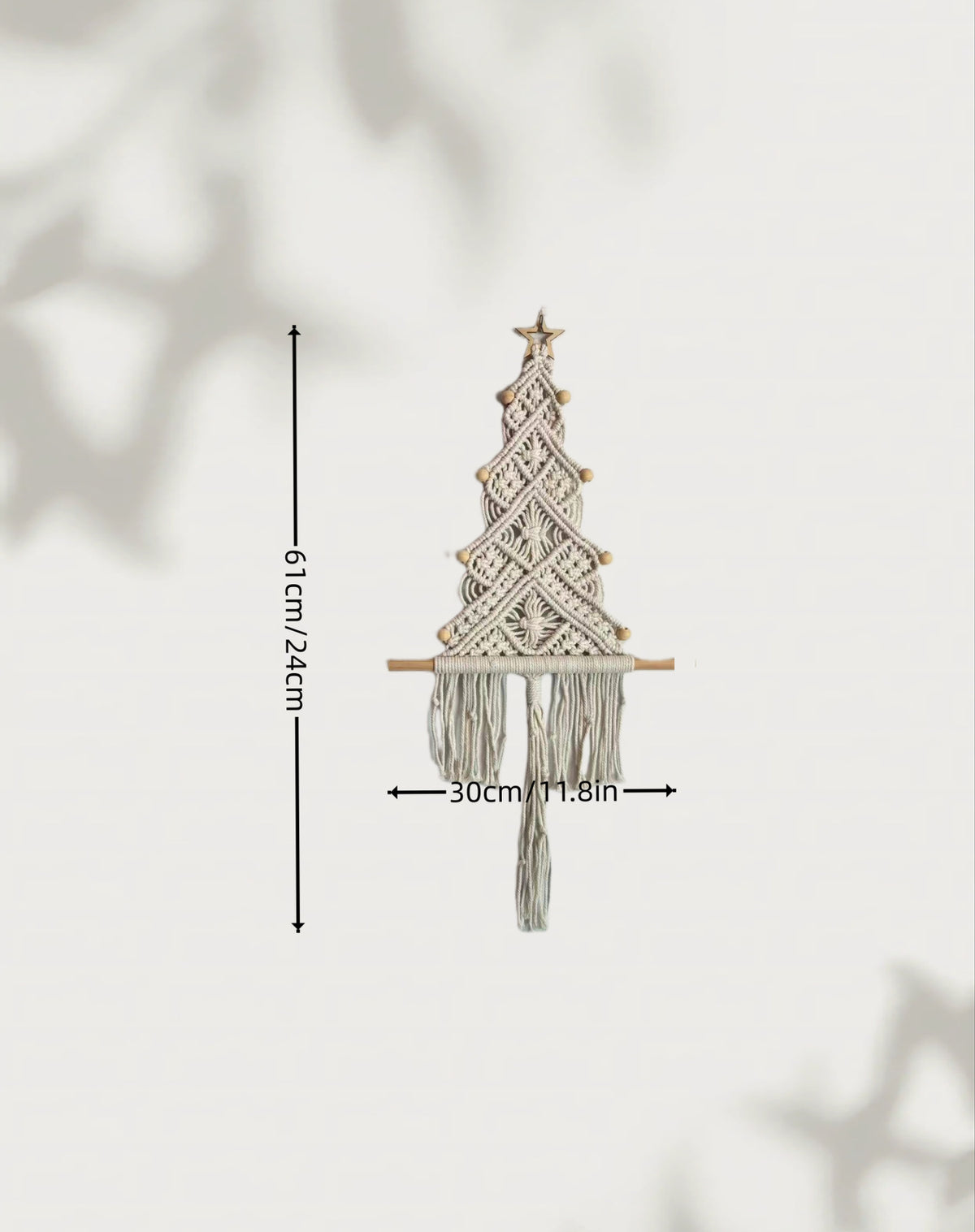 Macrame Christmas Tree Wall Hanging with Tassels - view 1