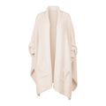 Fuzzy Knit Open Front Pocket Oversized Wrap Cardigan - LightPink