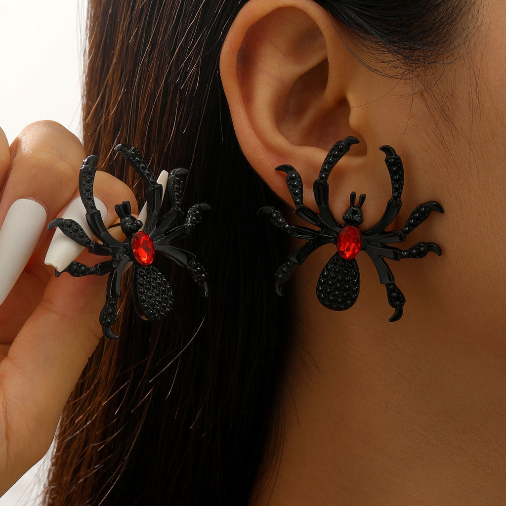 Sparkling Spider Statement Earrings for Halloween - Color_2