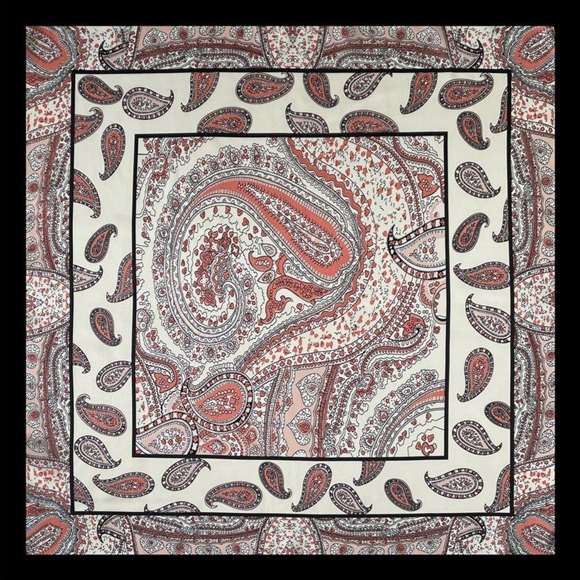 Vintage Paisley Satin Bandana Square Scarf