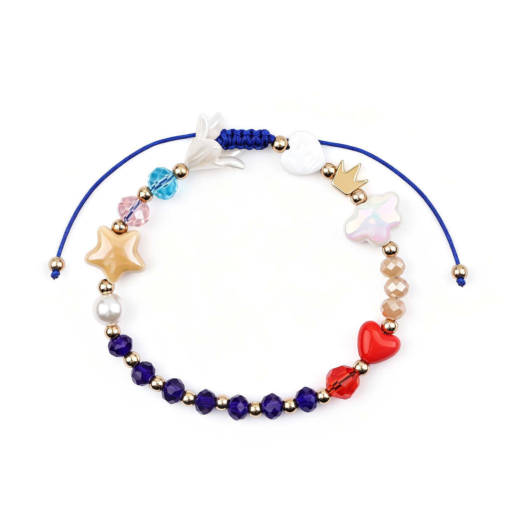 Adjustable Beaded Woven Cord Charm Bracelet - Color_05