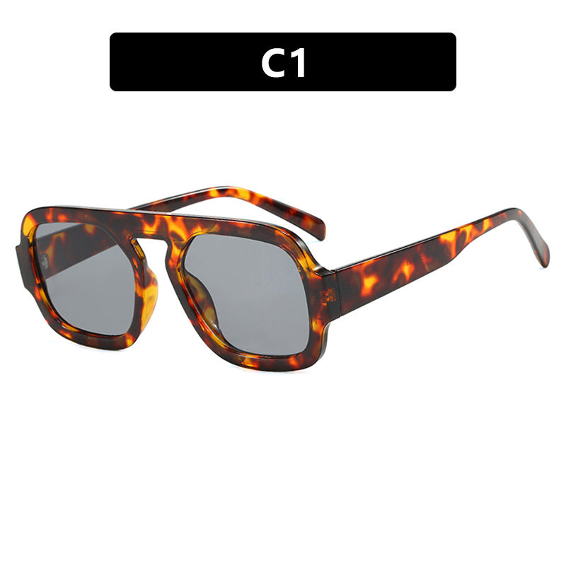 Flat Top Bar Rectangle Retro Sunglasses - NO_01