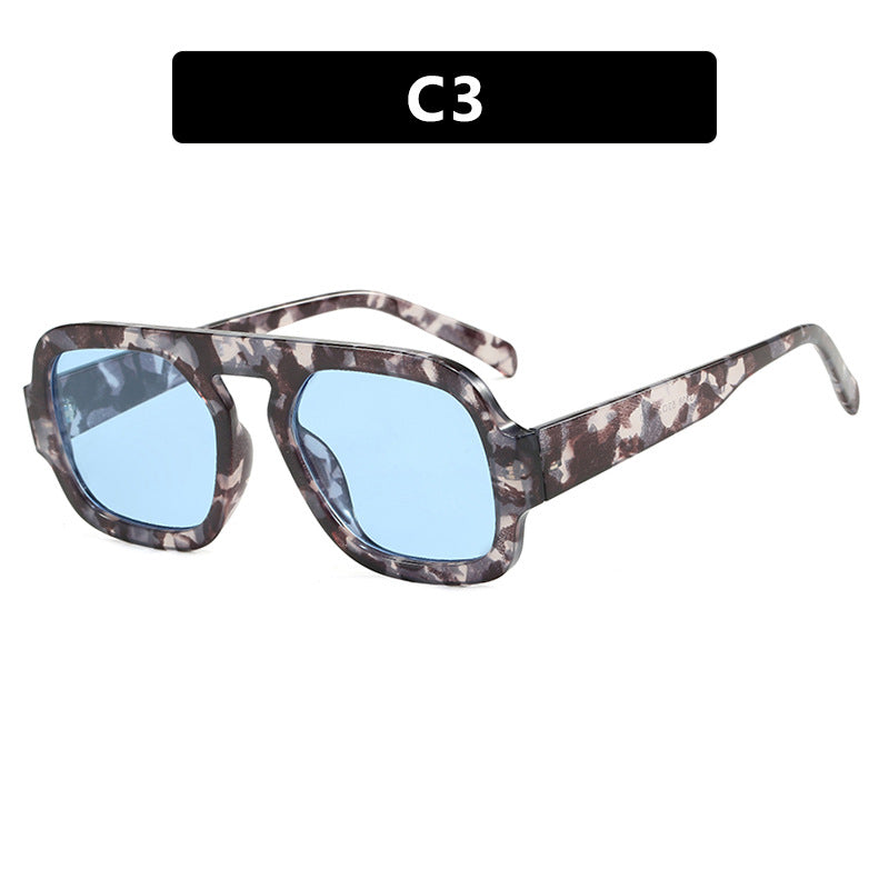 Flat Top Bar Rectangle Retro Sunglasses - NO_03